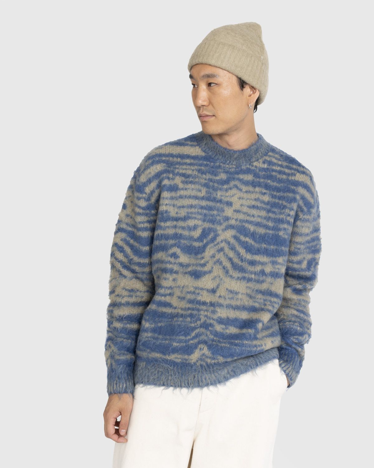 Acne Studios – Jacquard Crewneck Sweater Blue | Highsnobiety Shop